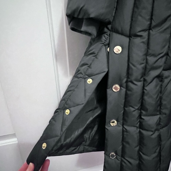 Via Spiga Grey Winter Coat with Faux Fur Trim Removable Hood | Size Medium - Picture 11 of 16